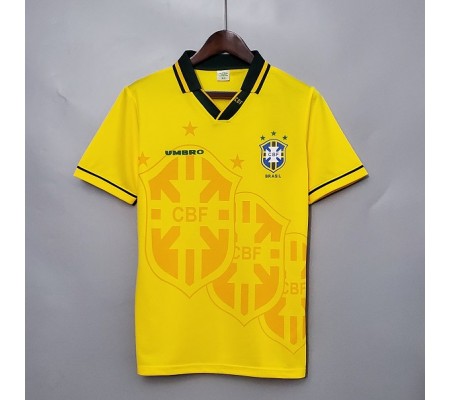 Brazil 1994 World Cup Home Yellow Soccer Jersey